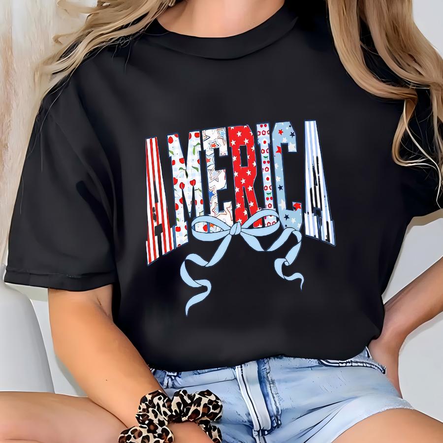 The American Coquette Collection - Usa Tee - 4th Of July Tshirt - Independence Day Shirt - Preppy Fourth Tee T-shirt