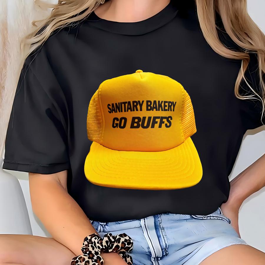 Vintage 90's Sanitary Bakery Go Cu Buffs Colorado Buffaloes Yellow Trucker Hat T-shirt