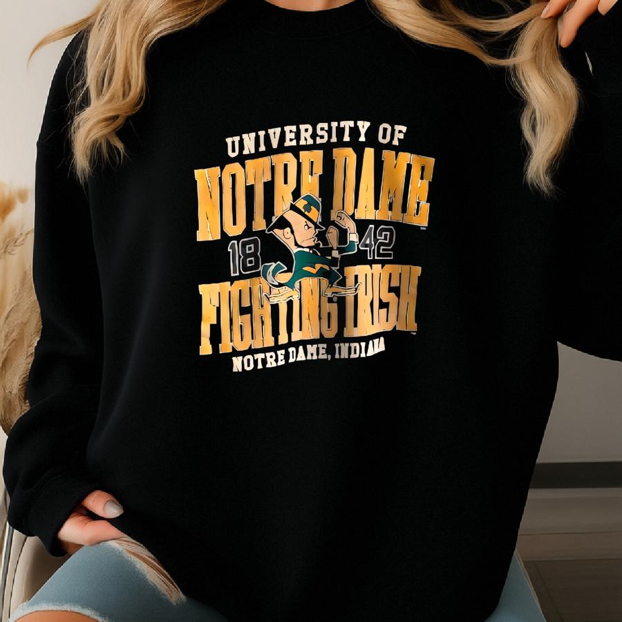 Vintage 90s University Sweatshirt Fighting Irish Crewneck College Sweater Pullover Streewear Blue Colour Size X-small Sweatshirt