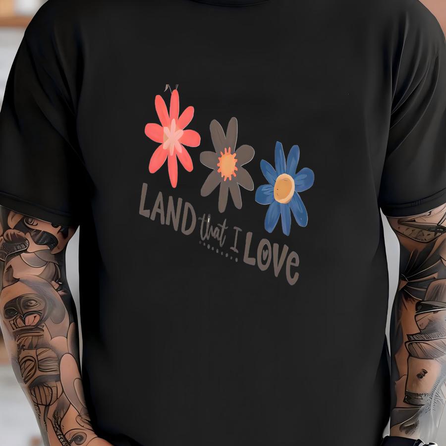 4th Of July Land That I Love Floral Usa Sweatshirt, Daisy Shirt, Boho Floral America Sweat, 4th Of July Hoodie, Fourth Of July  -jul023 T-shirt