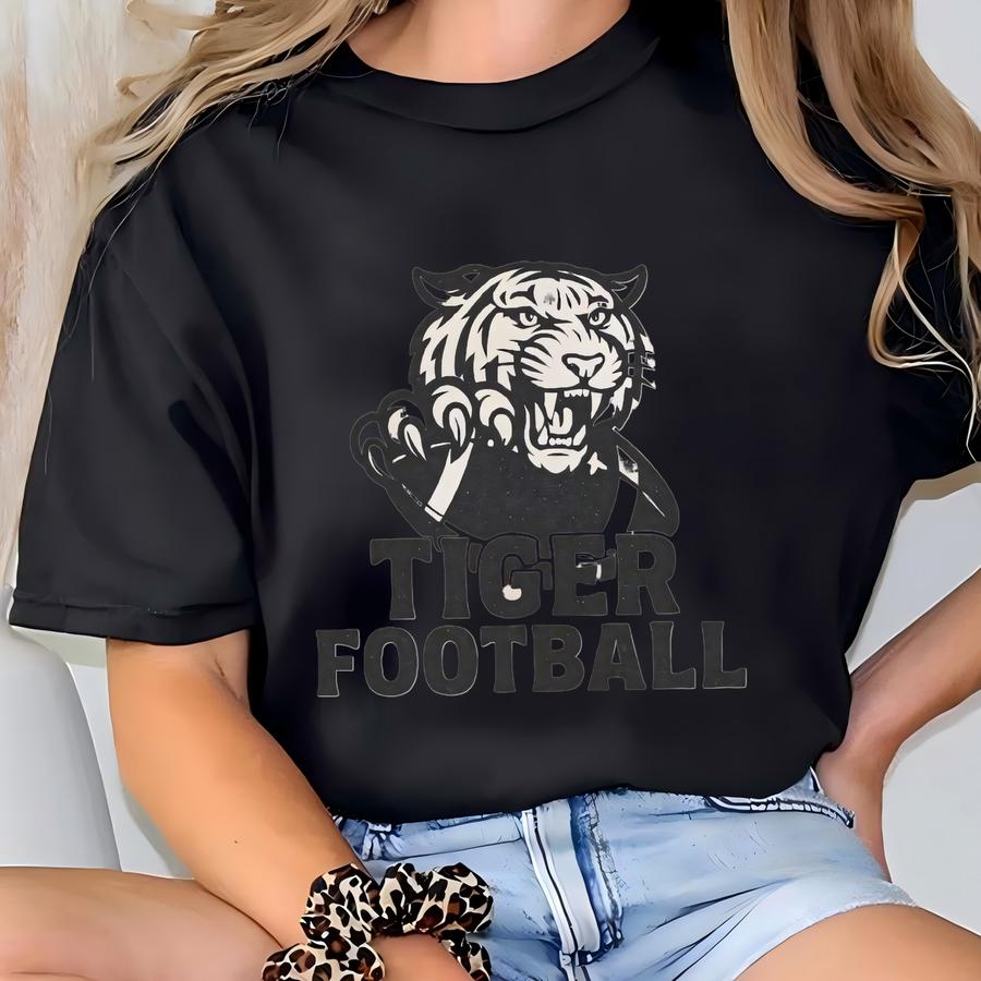 Tigers Football Shirt, Tiger Mascot Tee, Tigers Sweatshirt, Go Tigers, Tiger Football, Tiger School Spirit, Tiger Youth Tee T-shirt