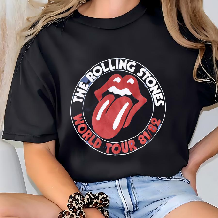 Vtg 80s The Rolling Stones World Tour 82/83 Single Stitch Rock Band Hoodie Tee Jagger S T-shirt