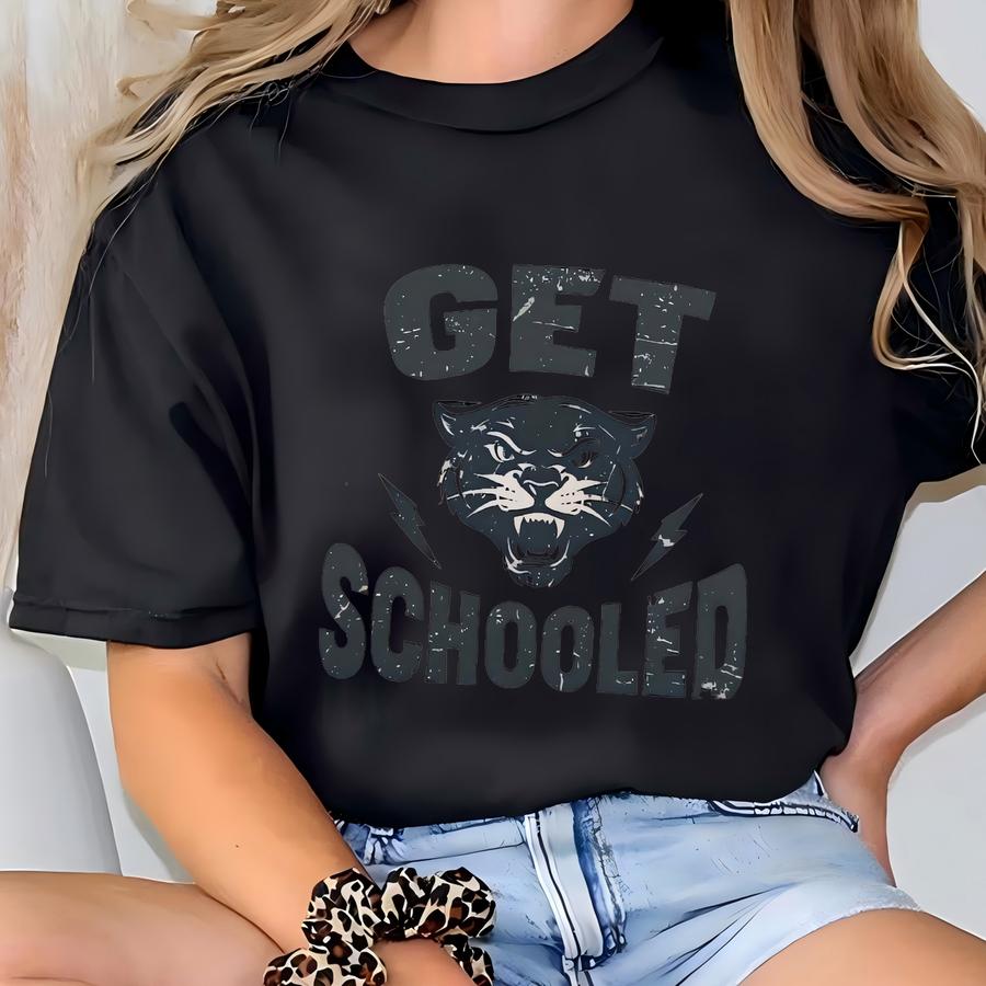 Get Schooled Panther Shirt, Panther Mascot Shirt, Go Panthers, Panther School Shirt, Panther Football, Vintage School Spirit, Panthers Tee T-shirt