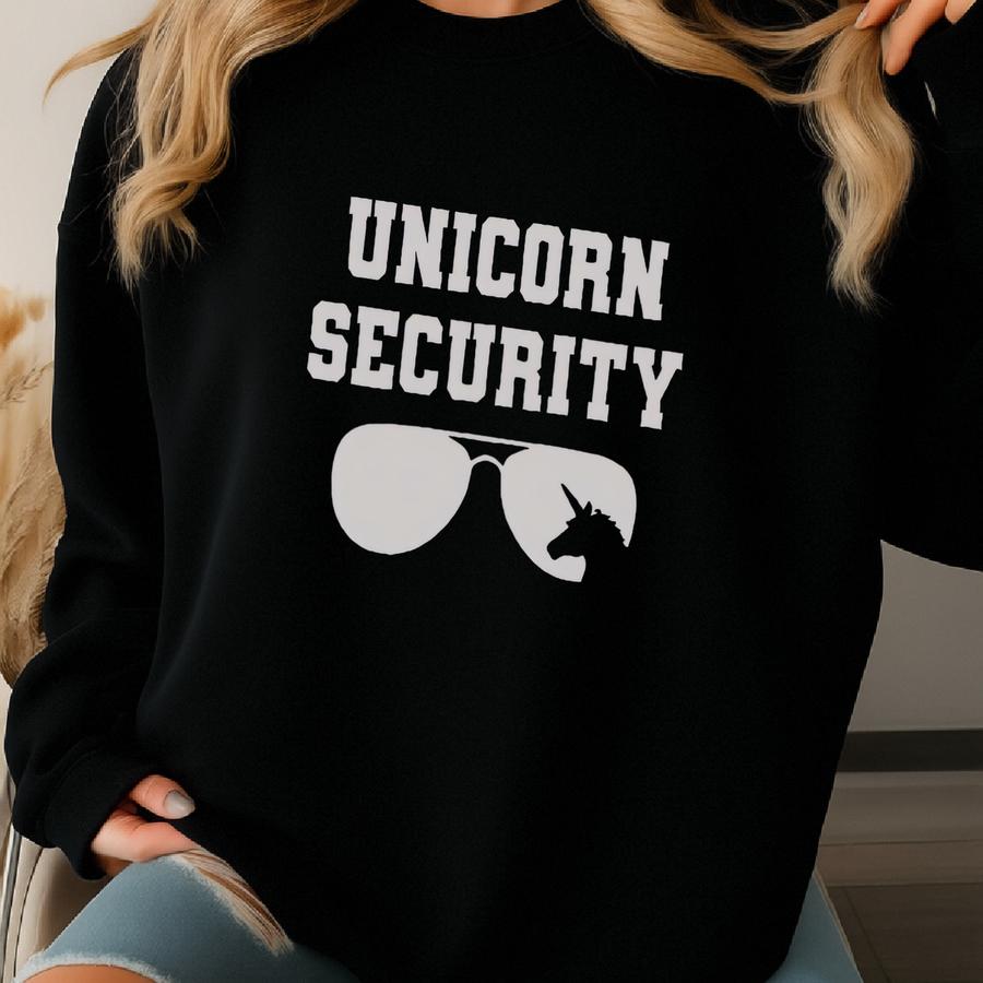 Unicorn Security Shirt, Funny Party Shirt, Matching Family Tee, Birthday Party Shirt, Magical Unicorn Sweatshirt, Father Of A Birthday Girl Sweatshirt