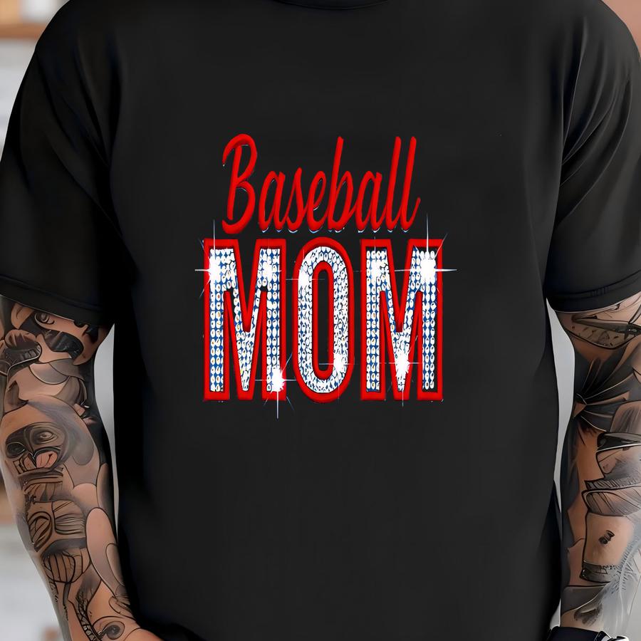 Custom  Baseball Mom Sweatshirt/crewneck/mama/ Rhinestones On Custom Crewneck/mom Present/ Personalization Included T-shirt