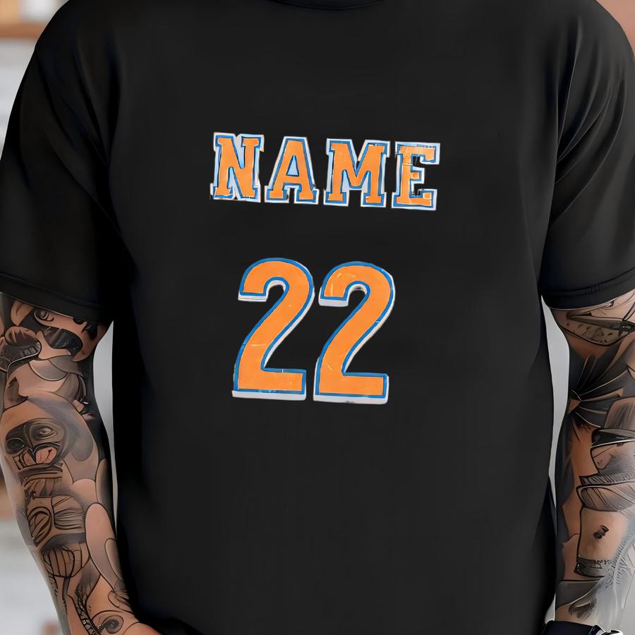 Custom New York Basketball Unisex Softstyle Tee, Knick Basketball Team Shirt, Custom Name Number, Personalized Front And Back Retro Shirt T-shirt