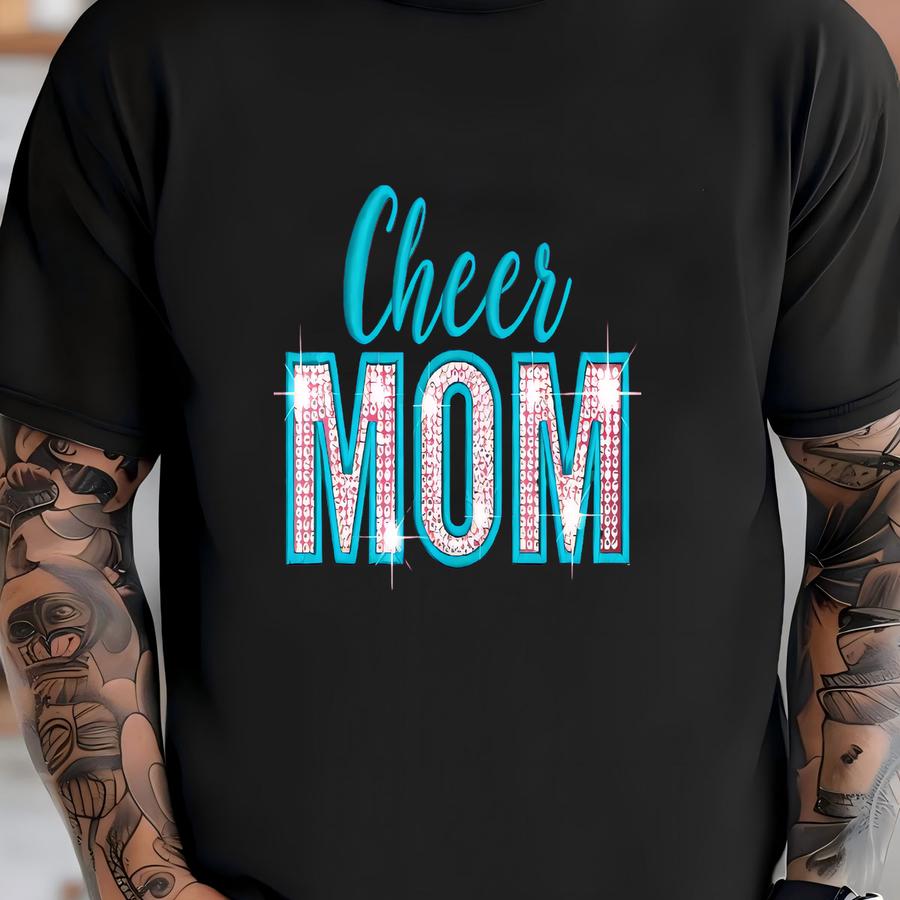 Custom  Cheer Mom Sweatshirt/crewneck/mama/ Rhinestones On Custom Crewneck/mom Present/ Personalization Included T-shirt