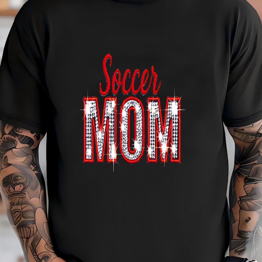 Custom Soccer Mom Sweatshirt/crewneck/mama/ Rhinestones On Custom Crewneck/mom Present/ Personalization Included T-shirt