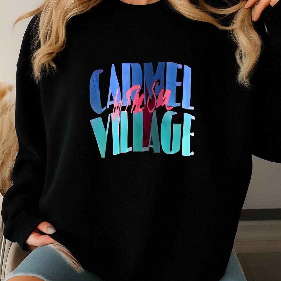 Vintage 80s Carmel Village Sweatshirt Carmel Village Crewneck Carmel Village Sweater Pullover Streewear Style Nice Pink Colour Size Large Sweatshirt