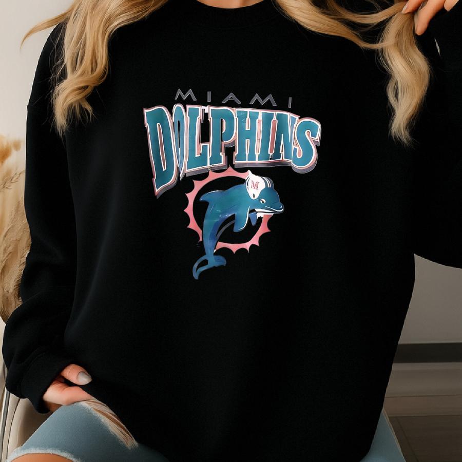 Vintage 90s/ Miami/ Dolphins/ / Football/ Vintage True Fan Sportswear Gray T-shirt (xl) Sweatshirt