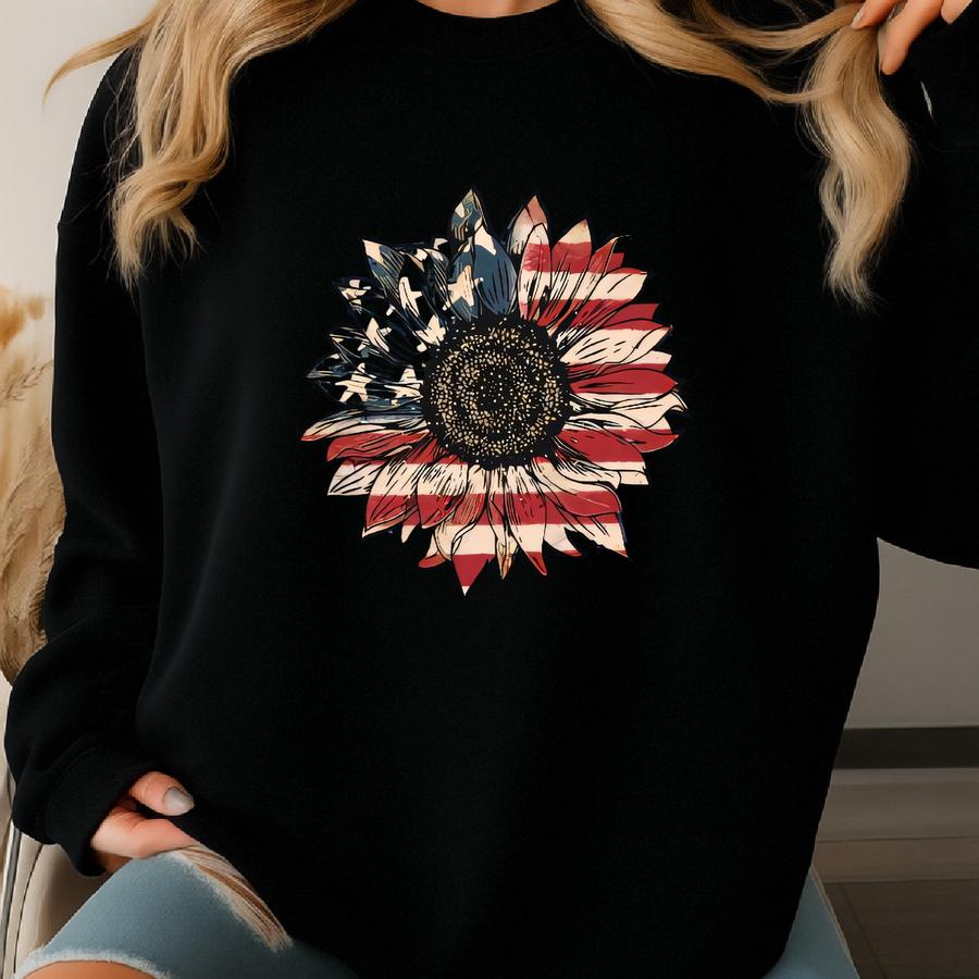 Usa Flag Suower Shirt: 4th Of July Patriotic Tee Sweatshirt