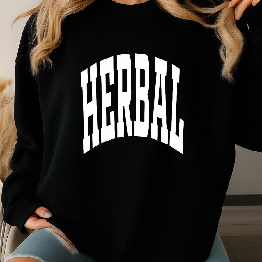 Herbal Sweatshirt Hoodie T-shirt | Minimalist Herbal Shirt | Simple Botanical Design | Aesthetic Plantcore Top | Gift For Nature Lovers Sweatshirt