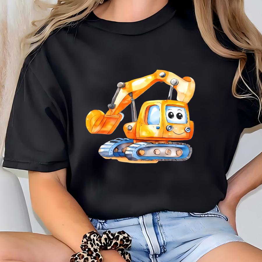Excavator Siblings Shirt, Big Brother Little Brother Matching Shirt, Big Sister Little Sister Baby Announcement, Custom Tee Baby Shower Gift T-shirt