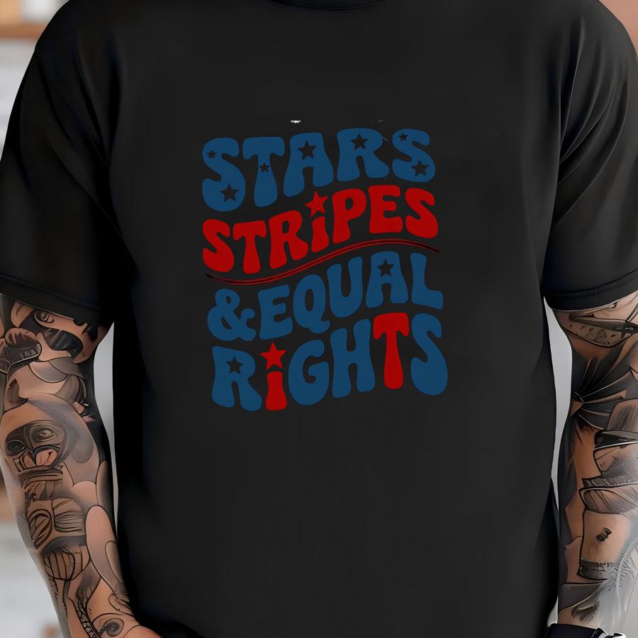 Stars Stripes Equal Rights Shirt: Retro 4th Of July Tee T-shirt