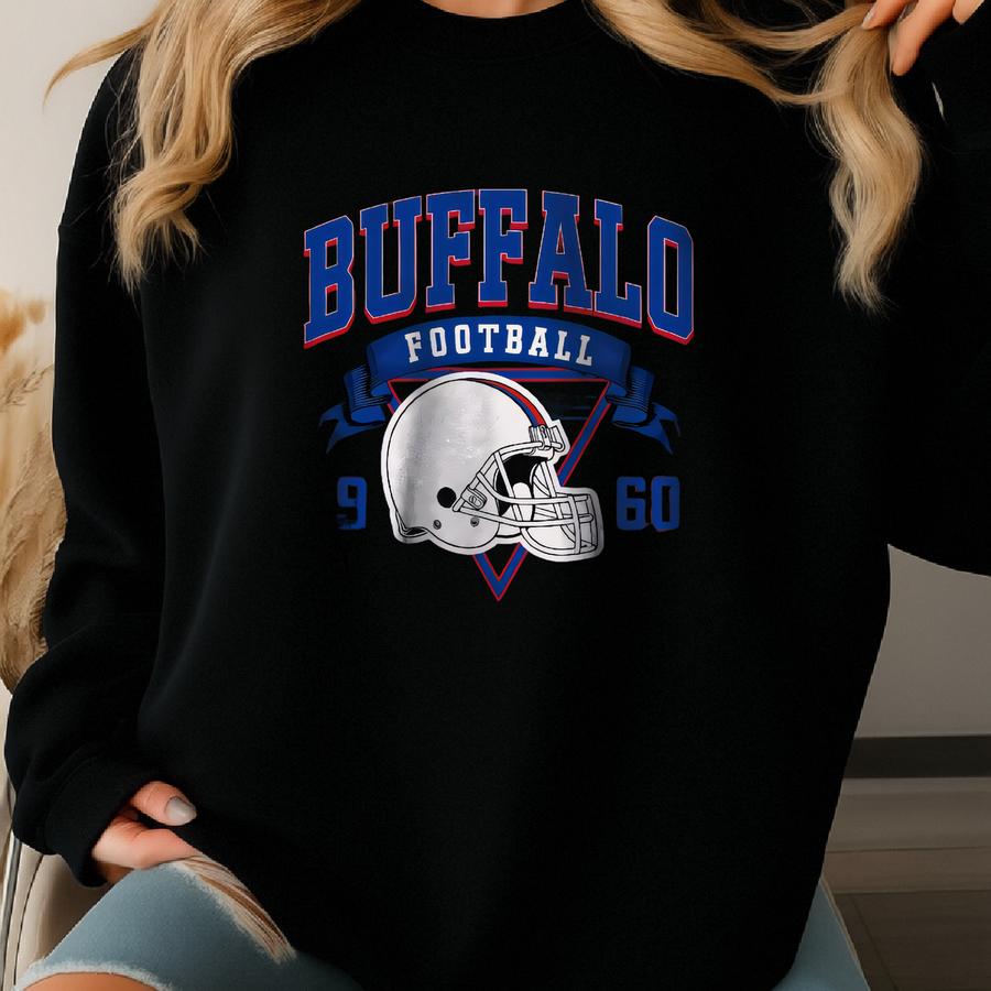 Buffalo Football Sweatshirt, Vintage Style Buffalo Football Crewneck, Buffalo Football Sweater, Sunday Football Sweatshirt, Buffalo Fan Gift Sweatshirt