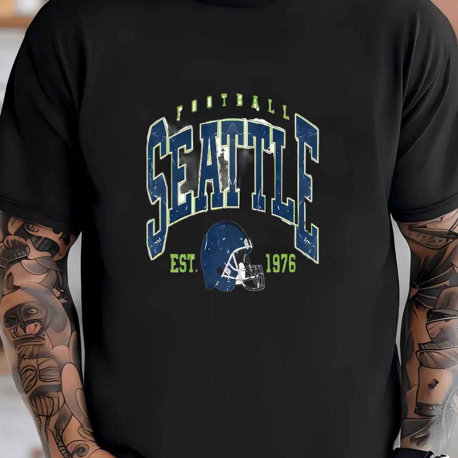 Vintage Seattle Football Shirt: Retro Game Day Tee T-shirt