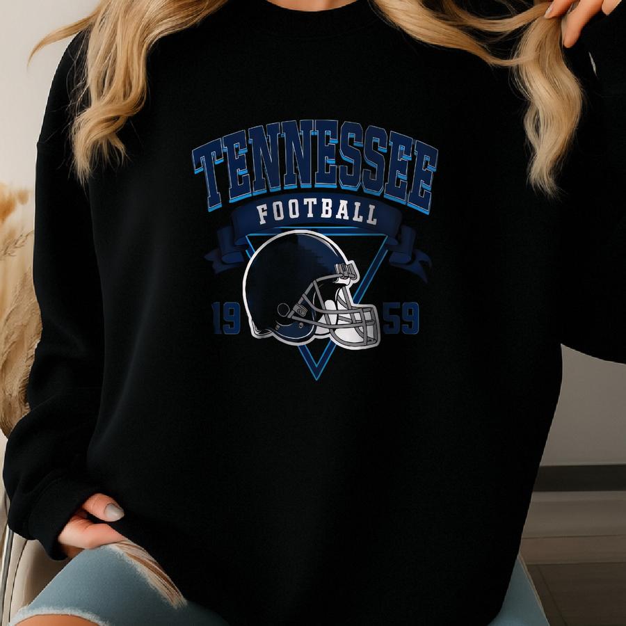 Tennessee Football Sweatshirt, Vintage Style Tennessee Football Crewneck, Tennessee Football Fan Gifts, Sunday Football Apparel Sweatshirt