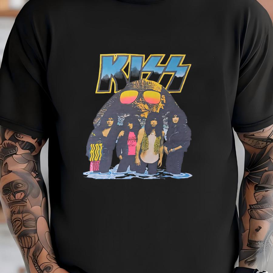Vintage 1990 Kiss Hot In The Shade World Tour T Shirt Size M To L / Rare 1990s Concert Metal Hard Rock Paul 90s Tee T-shirt