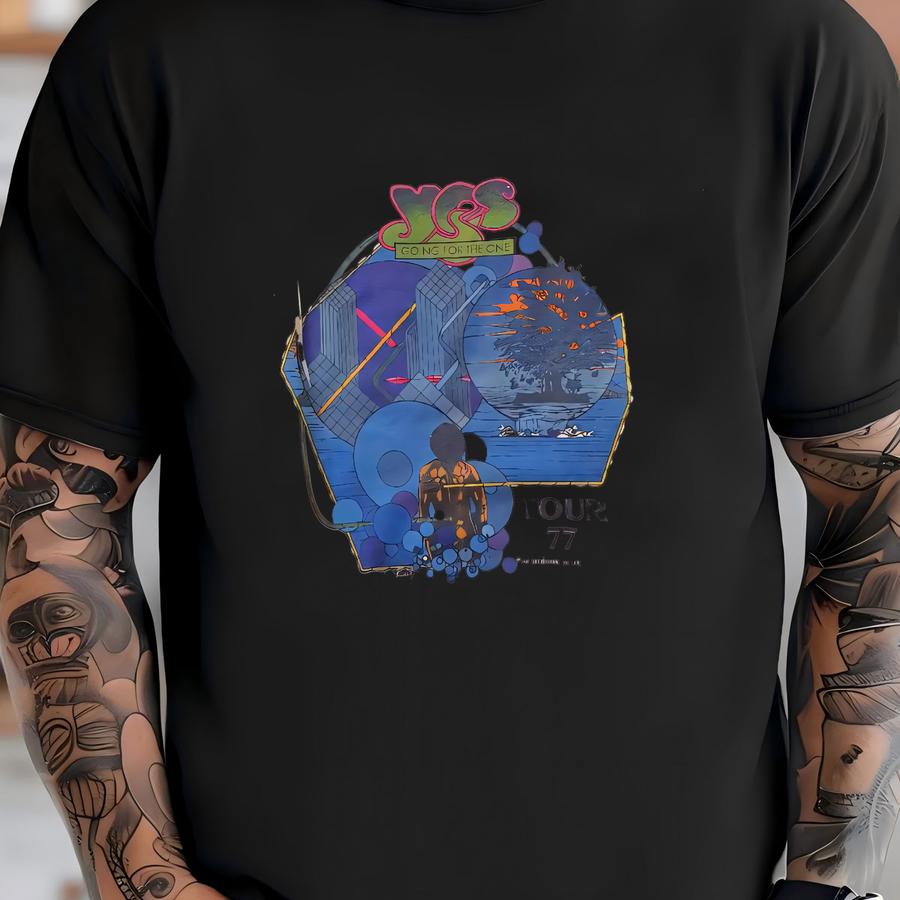 Vintage 1977 Yes Going For The One Tour Concert Sweatshirts Size Xxs / 70s 80s Rock N' Roll Progressive Psychedelic Groove Art Band Pullover T-shirt