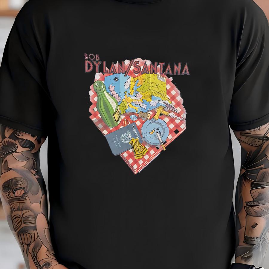 Vintage 1984 Bob Dylan Santana European Tour T Shirt Size S-m / Rare 80s Blues Pop Folk Jazz Heartland Rock N' Roll 1980s Rare Tee T-shirt