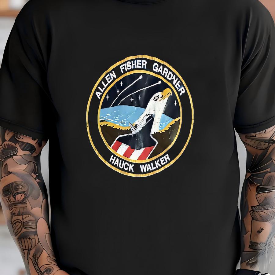 Men's Vintage 90's Allen Fisher Garden Hauck Walker Sts 51 A Nasa T Shirt Sz L T-shirt