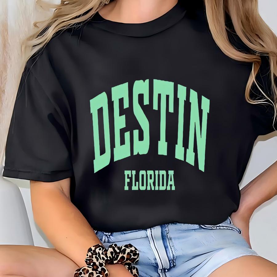 Destin Florida Sweatshirt, Hoodie Shirt – Al Beach Town Shirt, Retro Vacation Crewneck, Ocean Lover Gift Idea, Summer Vibes Tee T-shirt