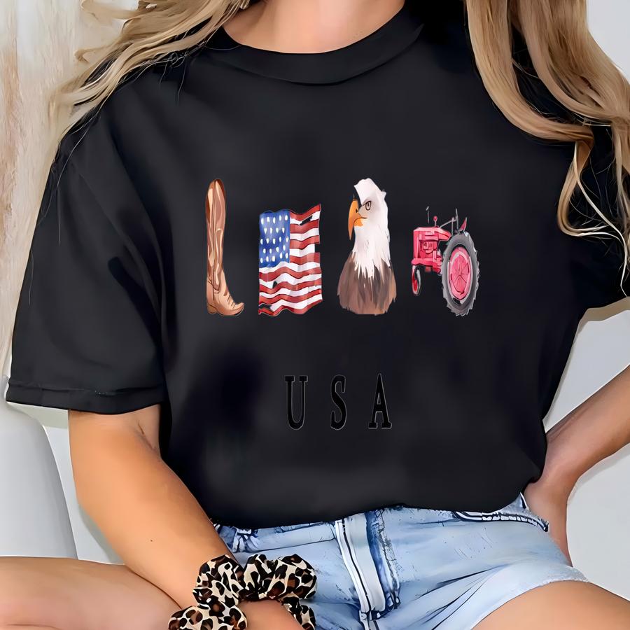 - Usa Tee - 4th Of July Tshirt - Independence Day Shirt - Preppy Fourth Tee T-shirt