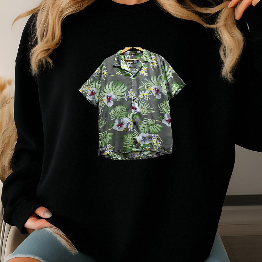 Vintage Y2k High Surf Hawaiian Wild Flower Shirt Floral Beach Island Tiki Honolulu Aloha Wear Surf Printed Button Up Shirt Size Xl Sweatshirt