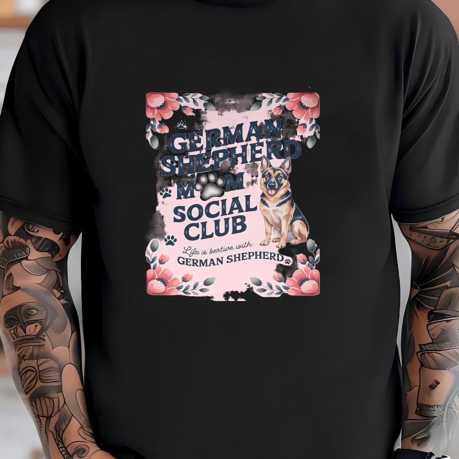 German Shepherd Mom Hoodie/sweatshirt: Floral Dog Lover Apparel T-shirt