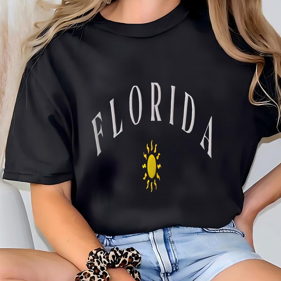 Florida Sweatshirt - Free Shipping - Florida Crewneck Sweat Shirt And Sun Y, Florida Crew Neck Sweater, Florida Shirt T-shirt