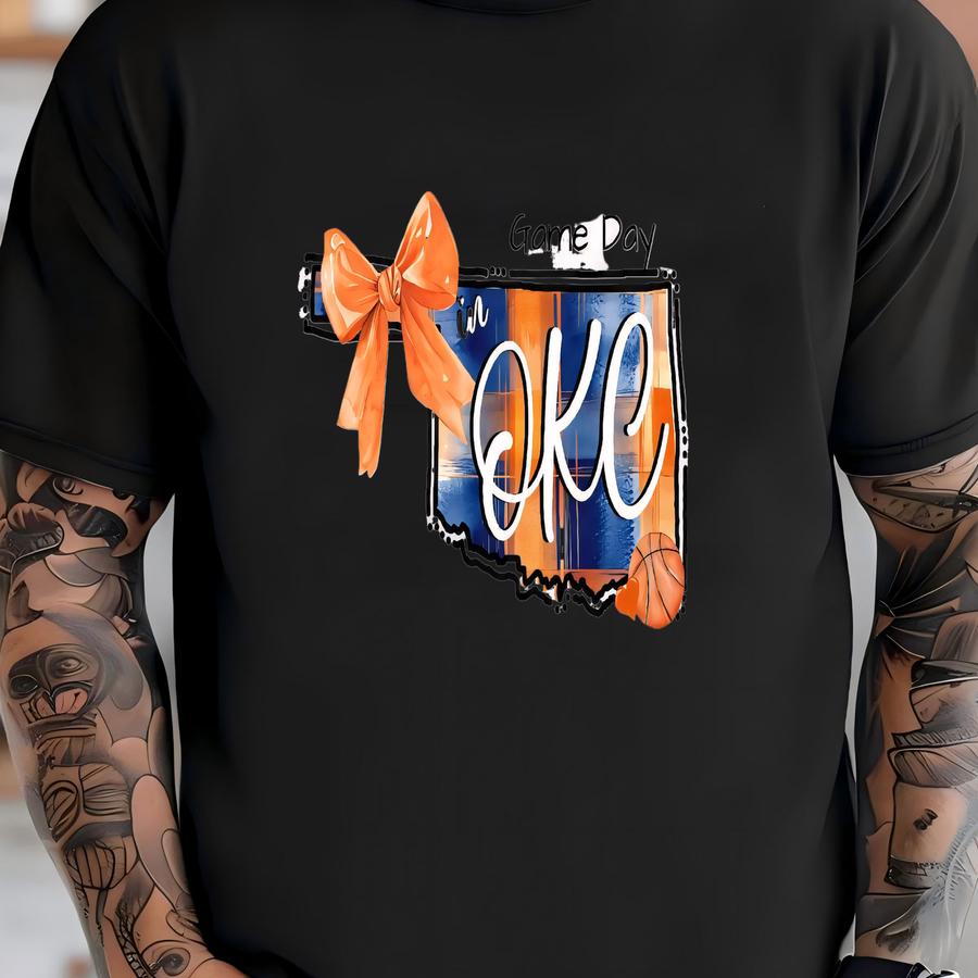 Oklahoma City Basketball Game Day Hoodie For Oklahoma City Basketball Fan Spirit Apparel Team Colors Orange And Blue T-shirt