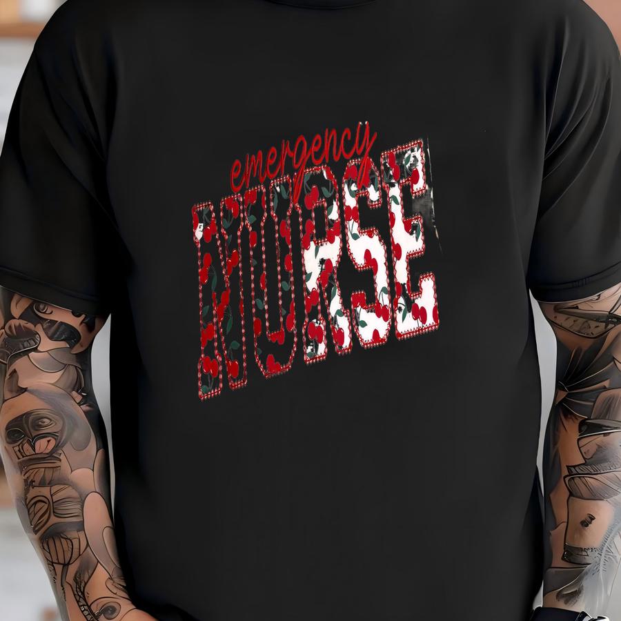 Registered Nurse Sweatshirt, Custom Cherry Rn Crewneck, Personalized Nurse Pullover, Nurse Appreciation Gift, Rn Sweater T-shirt