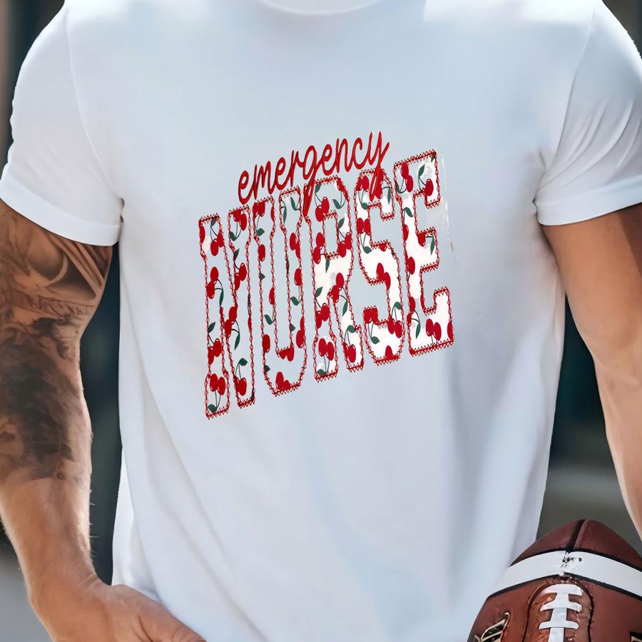 Registered Nurse Sweatshirt, Custom Cherry Rn Crewneck, Personalized Nurse Pullover, Nurse Appreciation Gift, Rn Sweater T-shirt