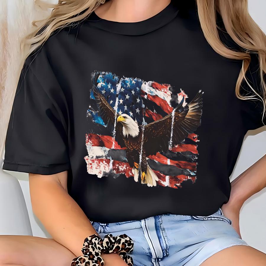 ® America Land Of The Free Because Of The Brave, 4th Of July Shirt, Patriotic Shirt, Independence Day, American Flag Eagle T-shirt