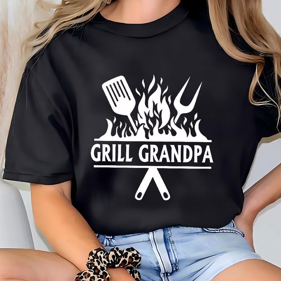 Personalized Grandpa Apron For Men, Grill Dad Apron, Father's Day Gift, Custom Mens Apron, Grill Apron For Men, Bbq Griller Apron, Chef Gift T-shirt