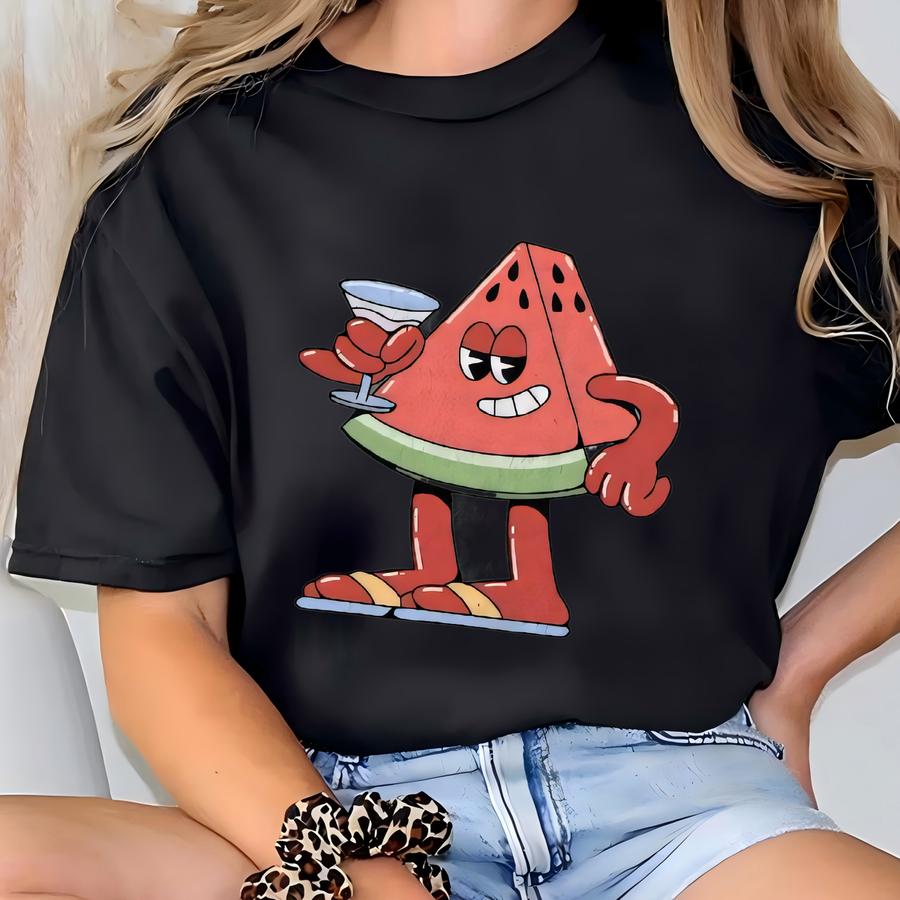 Watermelon Good Vibes Shirt, Retro Watermelon Shirt, Cute Fruit Shirt, Cocktail Shirt, Weekend Shirt, Funny Drinking Shirt T-shirt
