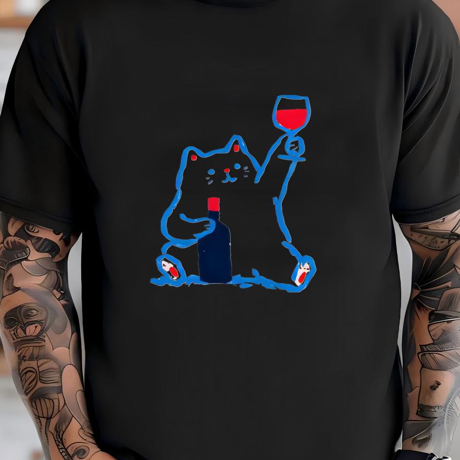 Cat And Wine Sweatshirt,pet Lover Shirt, Sweatshirt,gift For Cat Lovers,cat Dad, Cat Mom Gift T-shirt