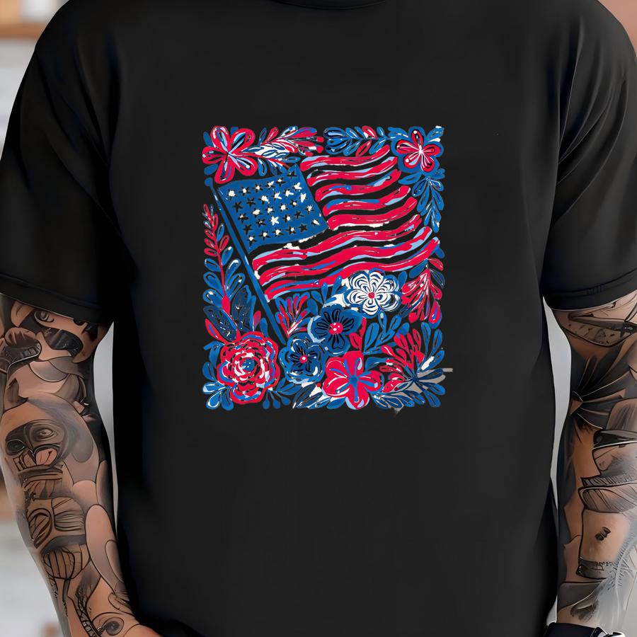 American Flag Usa Fourth Of July Preppy Tee Shirt T-shirt