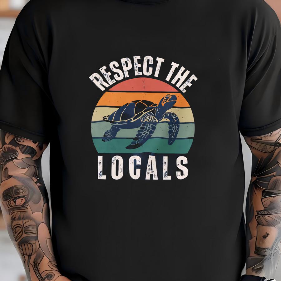 Respect The Locals Sea Turtle Tank – Eco Beach Graphic Ocean Tank Top T-shirt