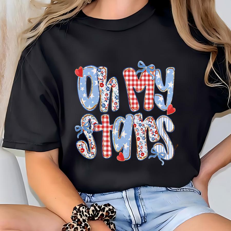Oh My Stars Fourth Of July Hoodie: Coquette Tee T-shirt