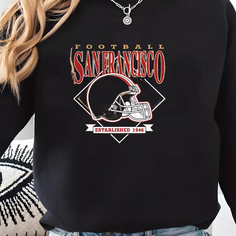 San Francisco Football Vintage Style T-shirt, San Francisco Football Tshirt, San Francisco Football Crewneck Fgd6 Sweatshirt