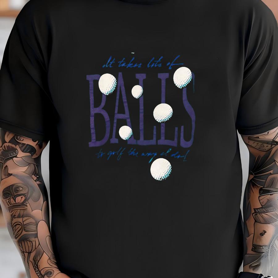 Vintage Golf Humor Tee: It Takes A Lot Of Balls - Screen Stars Xl T-shirt