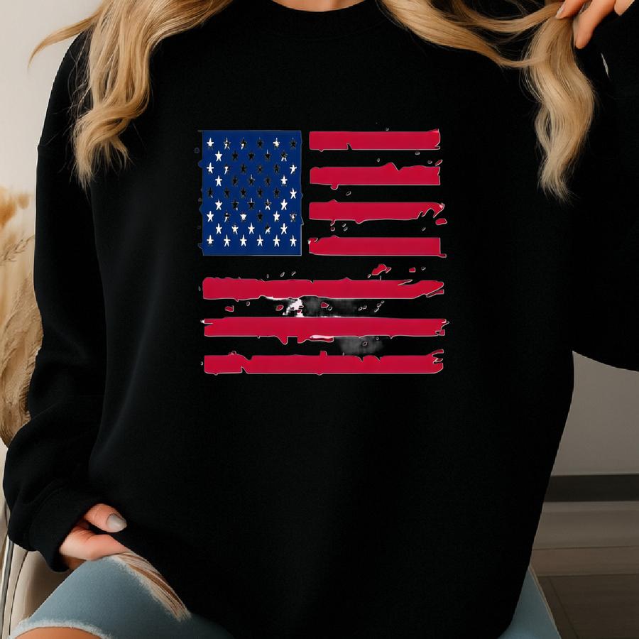 American Flag Shirt: Patriotic Usa 4th Of July Tee Sweatshirt