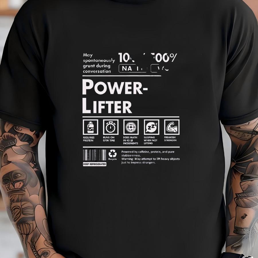 Powerlifter Gift, Nutrition Fact, Muscle Shirt, Funny Workout, Mens Gym Humor, Strength Training, Powerlifting Tee, Womens Gym, Pump Cover T-shirt