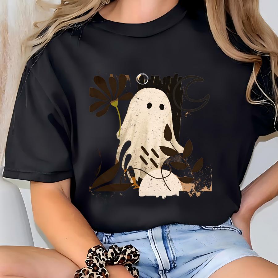 Halloween Hoodie: Brush Ghost Graphic Tee T-shirt