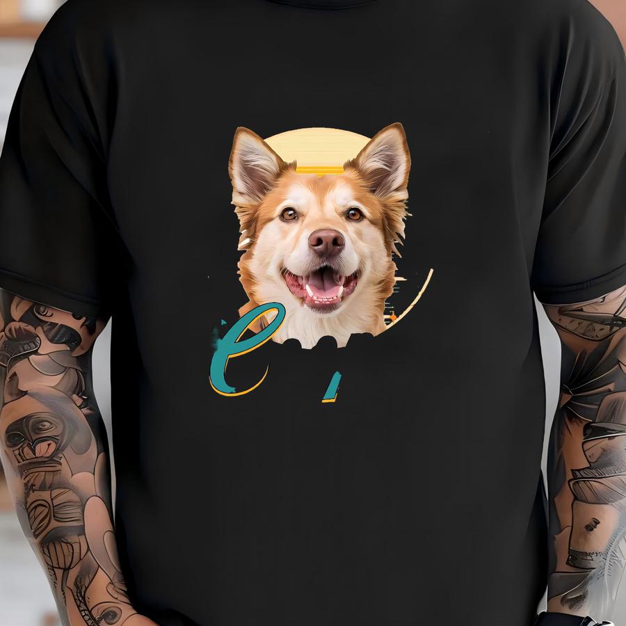 Personalized Vintage Pet Photo Unisex Hoodie, Pet Photo And Name Custom Dog, Shirts For Humans, Custom Hoodie, 90's Dog Owner Shirt T-shirt