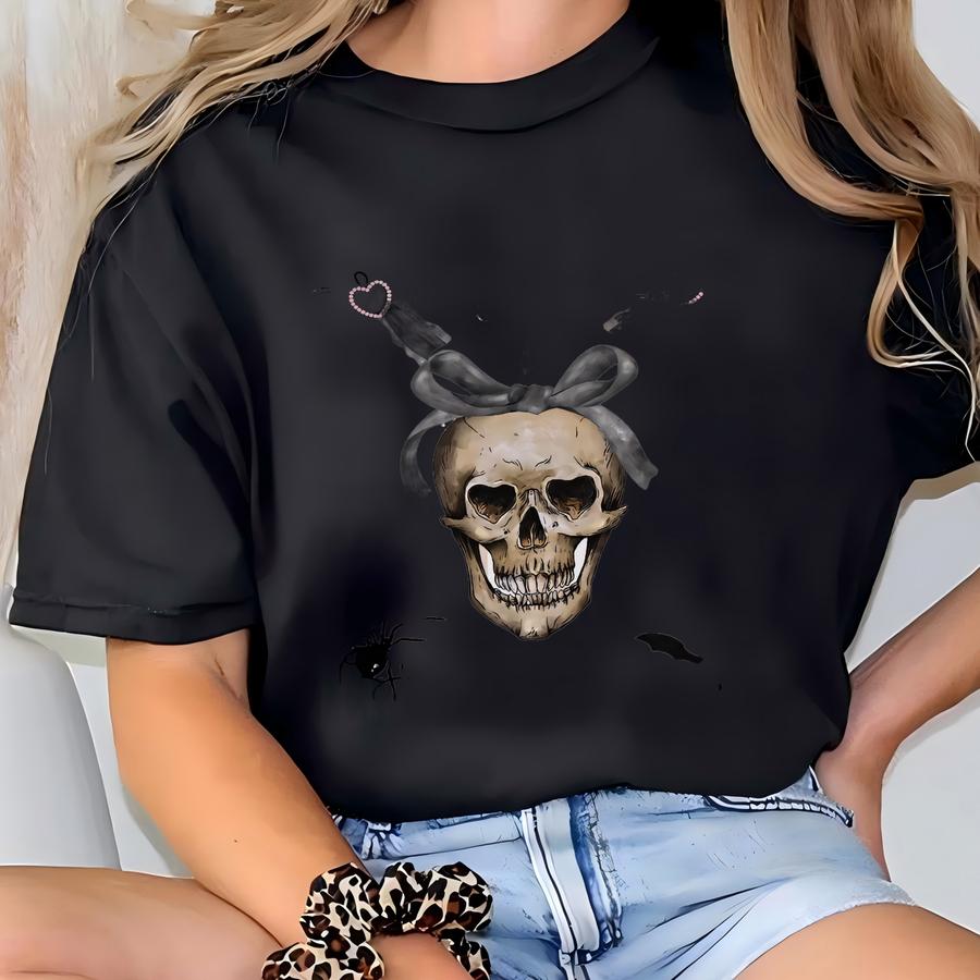 Coquette Skull Halloween Hoodie -  Tee T-shirt