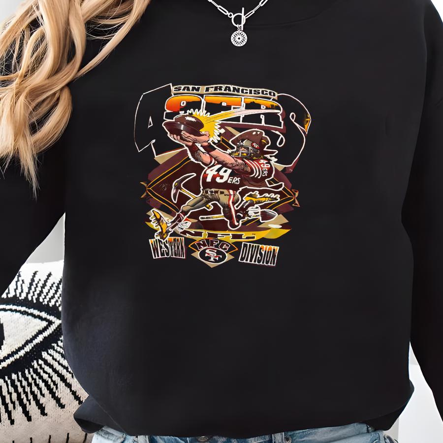 Vintage 90s San Francisco 49ers Tee Xl – Nutmeg Jack Davis Gold Miner Graphic T-shirt – Rare Cartoon Football Shirt – Made In Usa Sweatshirt Vintage 90s San Francisco 49ers Tee Xl – Nutmeg Jack Davis Gold Miner Graphic T-shirt – Rare Cartoon Football Shirt – Made In Usa Sweatshirt