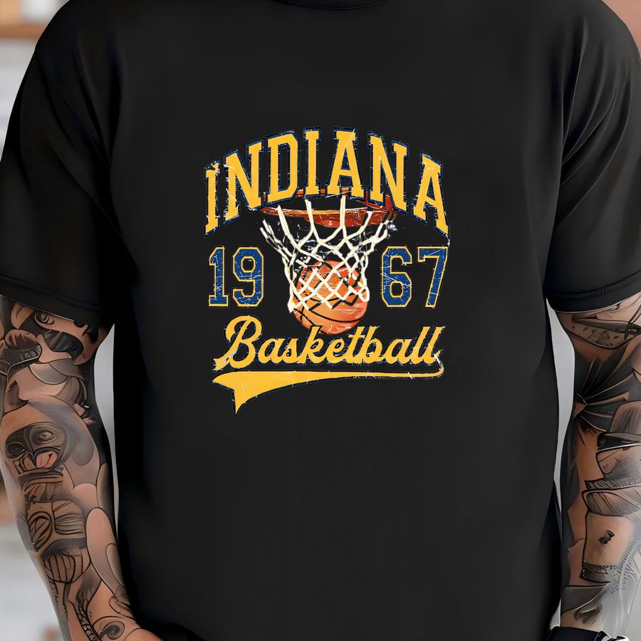 A Basketball 1967 Sweatshirt, A Basketball Gift For Him, A Sports, Vintage 80s Style Hoodie, Navy And Gold Shirts -sp016 T-shirt