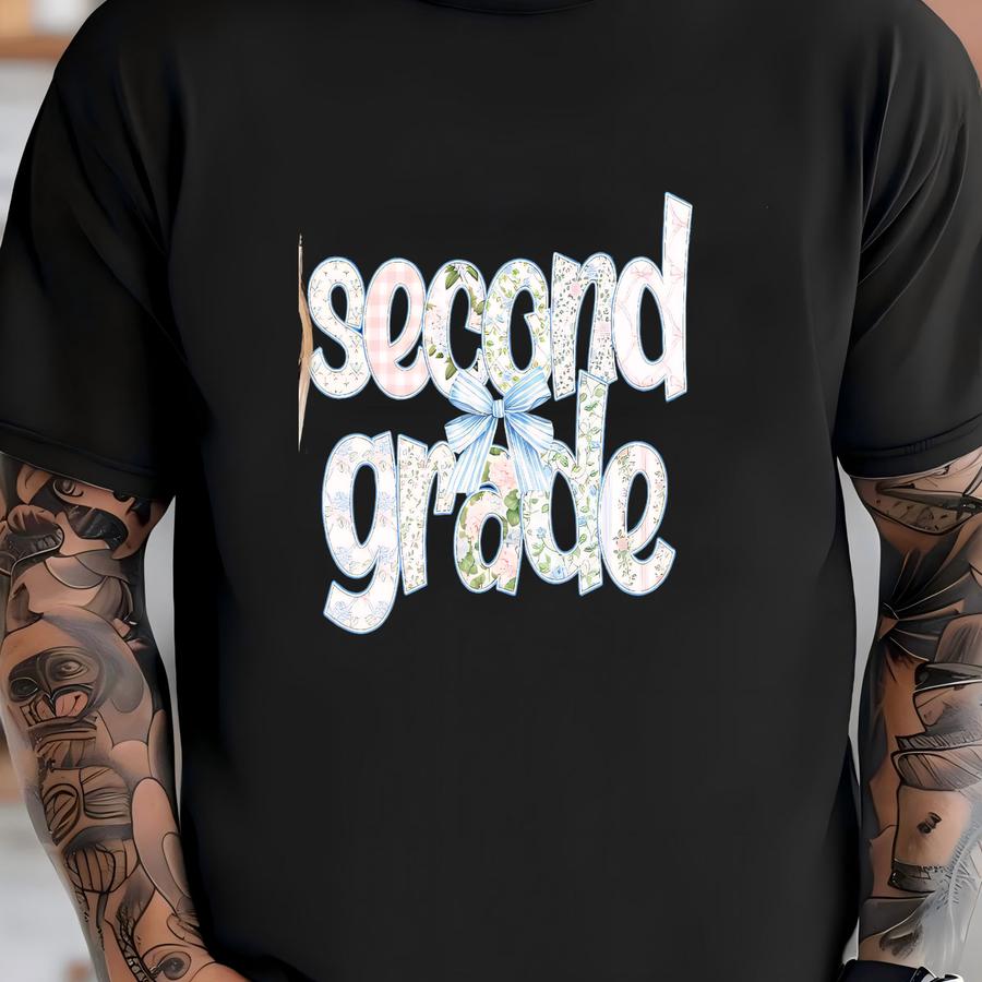 ® Second Grade Teacher Shirt, Coquette Bow 2nd Grade Teacher Shirt, Second Grade Teacher Tshirt, Elementary Teacher Shirts T-shirt